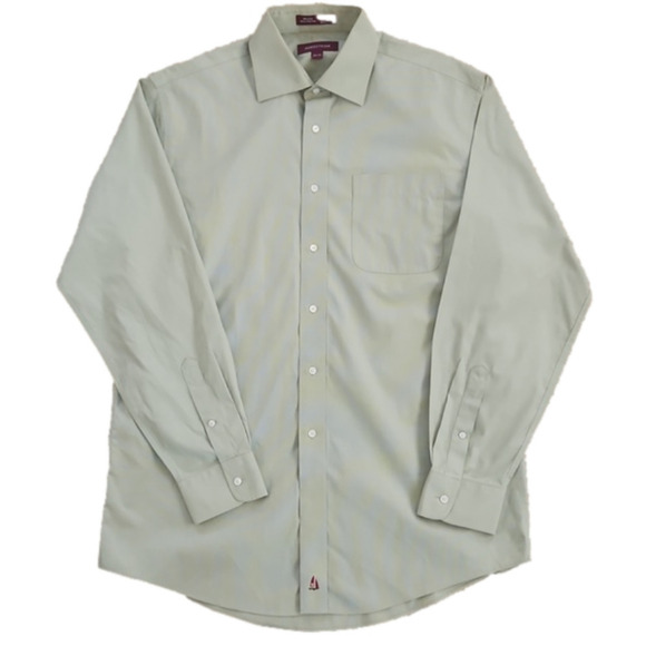 NORDSTROM Smartcare Wrinkle Free Green Button-Up Dress Shirt - Picture 1 of 7